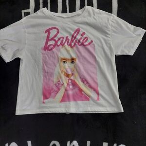 Barbie White T-Shirt with Pink Graphic‎